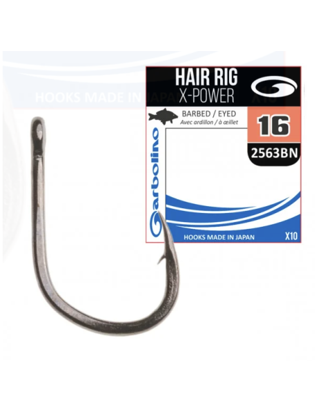 Carlig Garbolino Hair Rig X-Power 2563 Black Nickel 10buc